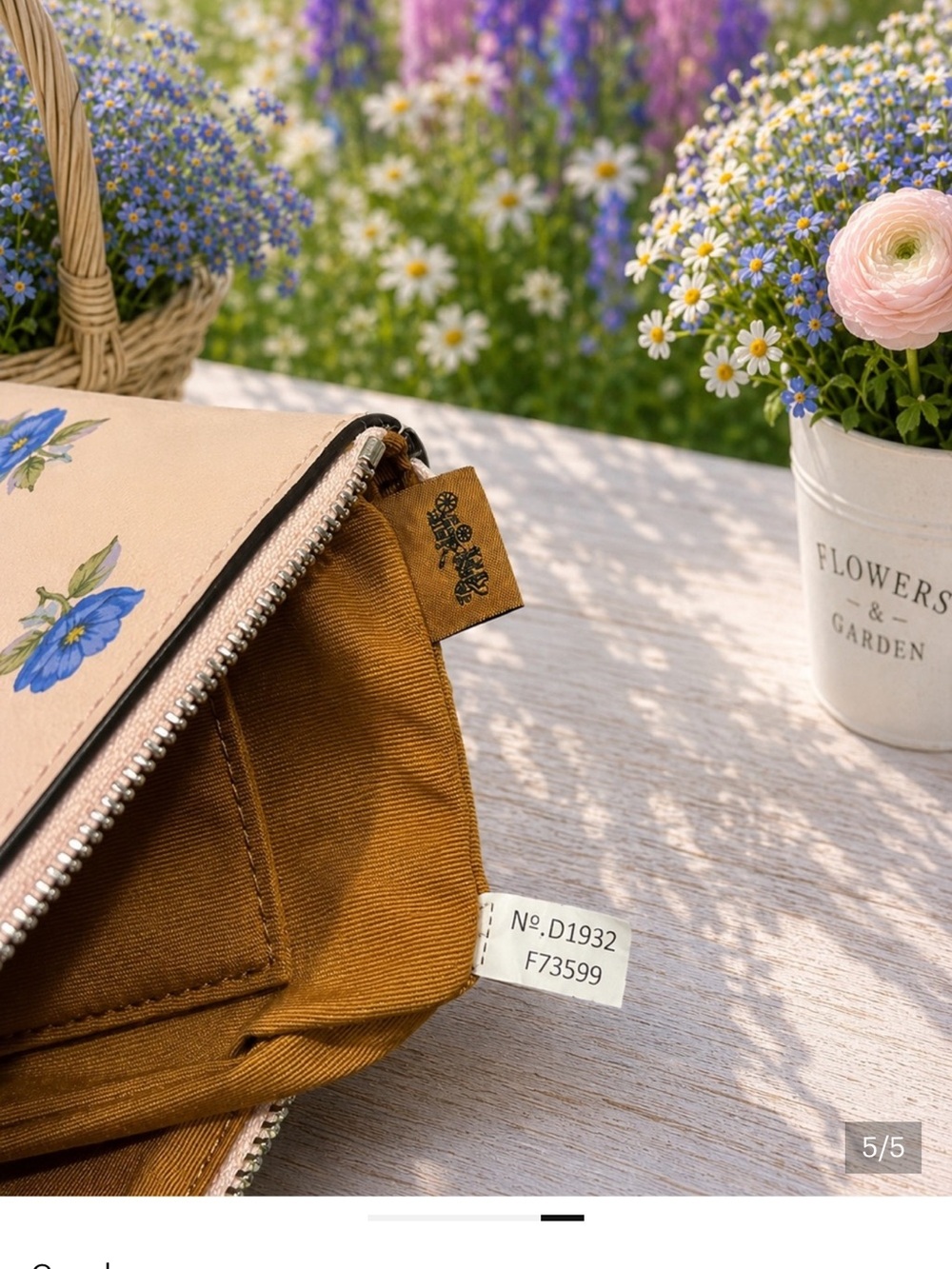Coach peachFloral Wristlet with Blue Flower Print - Picture 5 of 5